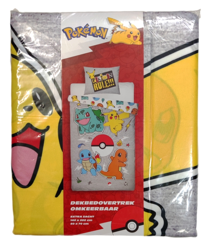 Pokemon Bettwäsche Grau mit Pikachu